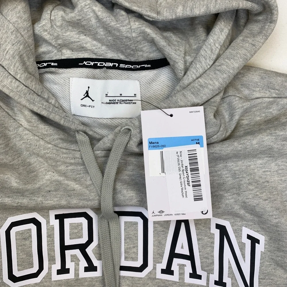 Jordan Sport Crossover Hoodie Sweatshirt Mens Medium Gray FV8626-050